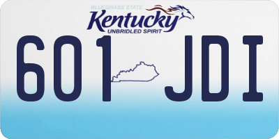 KY license plate 601JDI