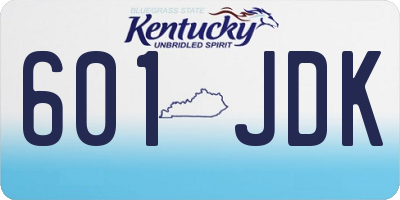 KY license plate 601JDK