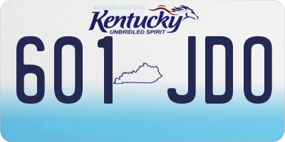 KY license plate 601JDO