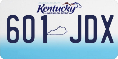 KY license plate 601JDX