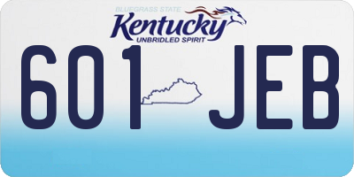 KY license plate 601JEB