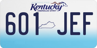 KY license plate 601JEF