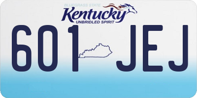 KY license plate 601JEJ