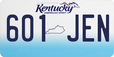 KY license plate 601JEN