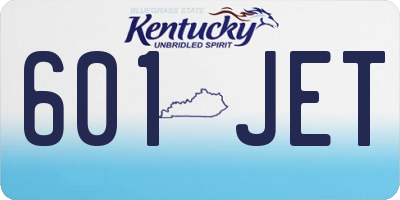 KY license plate 601JET