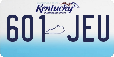 KY license plate 601JEU