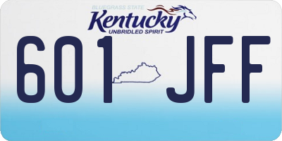 KY license plate 601JFF