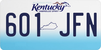 KY license plate 601JFN