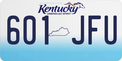 KY license plate 601JFU