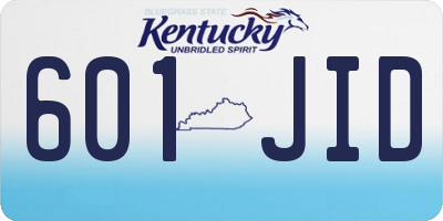 KY license plate 601JID