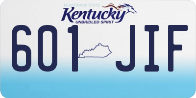 KY license plate 601JIF