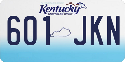KY license plate 601JKN