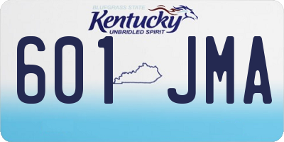 KY license plate 601JMA