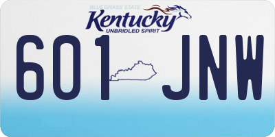 KY license plate 601JNW