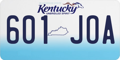 KY license plate 601JOA