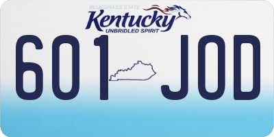 KY license plate 601JOD