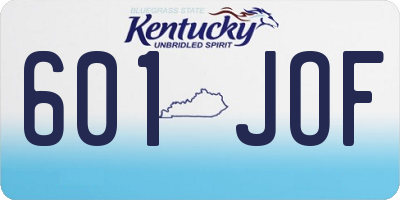 KY license plate 601JOF
