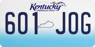 KY license plate 601JOG