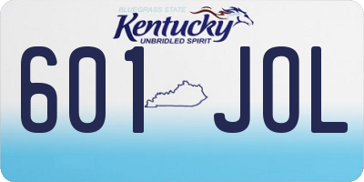 KY license plate 601JOL