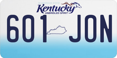 KY license plate 601JON