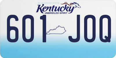 KY license plate 601JOQ