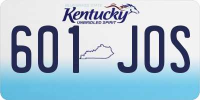 KY license plate 601JOS