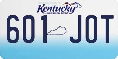 KY license plate 601JOT