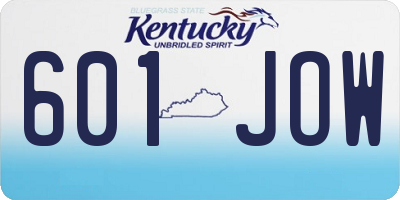 KY license plate 601JOW
