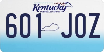 KY license plate 601JOZ
