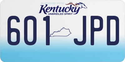 KY license plate 601JPD