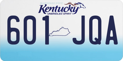 KY license plate 601JQA