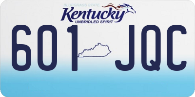 KY license plate 601JQC