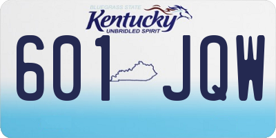 KY license plate 601JQW