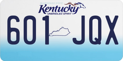 KY license plate 601JQX