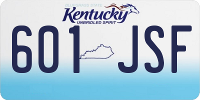 KY license plate 601JSF