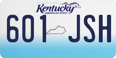 KY license plate 601JSH