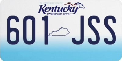 KY license plate 601JSS
