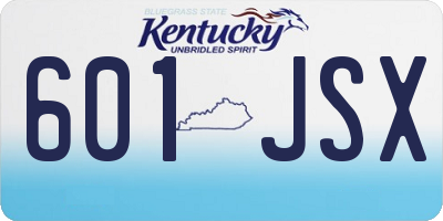 KY license plate 601JSX
