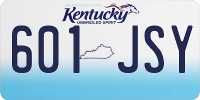 KY license plate 601JSY