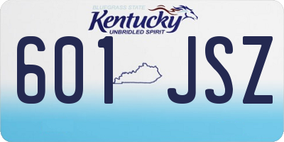 KY license plate 601JSZ