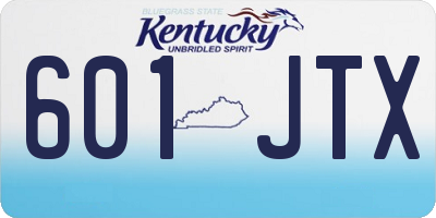 KY license plate 601JTX