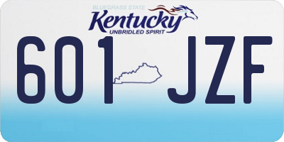 KY license plate 601JZF