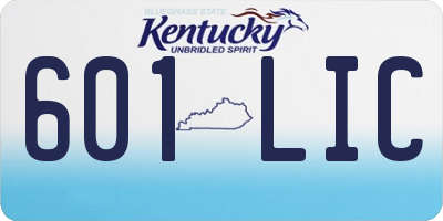 KY license plate 601LIC