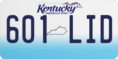 KY license plate 601LID