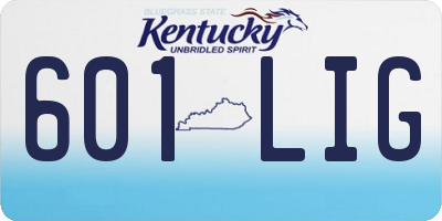 KY license plate 601LIG