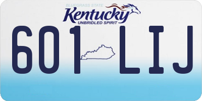 KY license plate 601LIJ