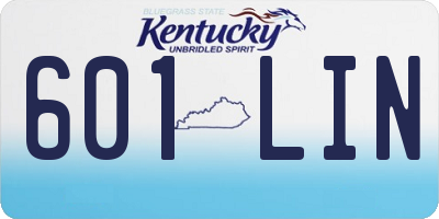 KY license plate 601LIN