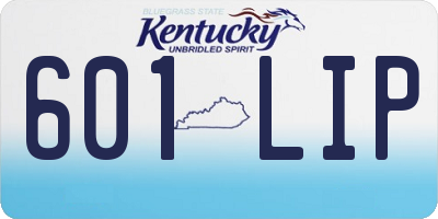 KY license plate 601LIP