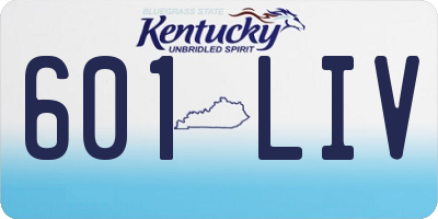 KY license plate 601LIV