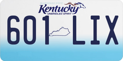 KY license plate 601LIX